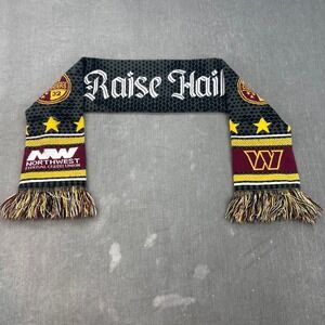 Washington Commanders Mens OS Charcoal Burgundy Gold Scarf Raise Hail NFL Knit